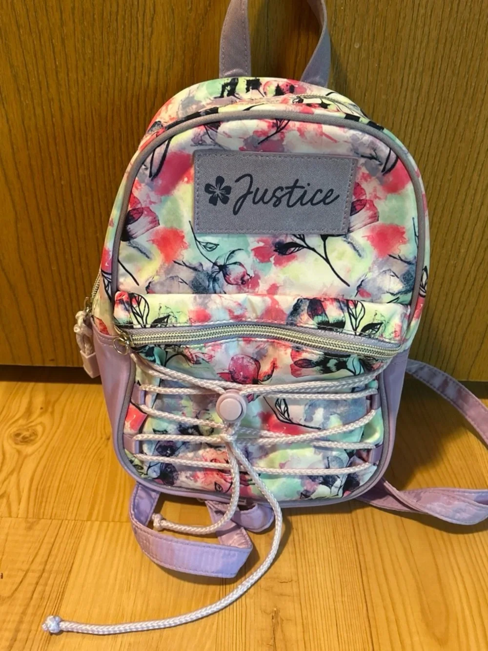 Justice Mini Floral Backpack in Pink, Mint & Lavender